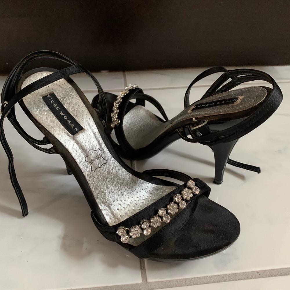 Black High Heel Sandals